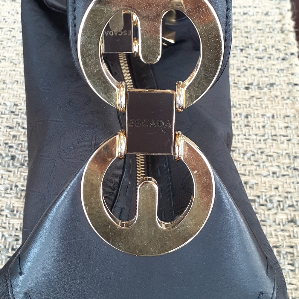 Escada Brown Leather Trimmed Shoulder Bag - Picture 4 of 16